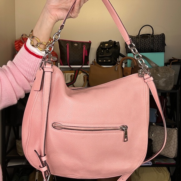 Coach Nomad Hobo 2017 Pebbled Leather Rose Pink K1780-58039 Retail Hobo - Picture 4 of 11